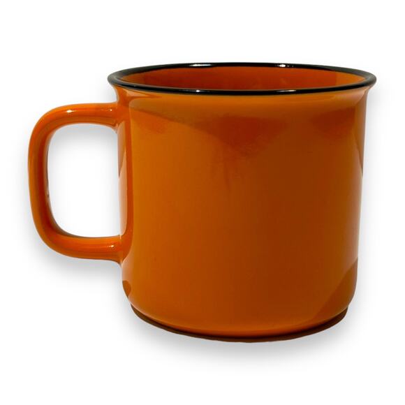 Bulleit Bourbon Frontier Whiskey Campfire Mug Coffee Cup Orange Ceramic - Picture 3 of 6